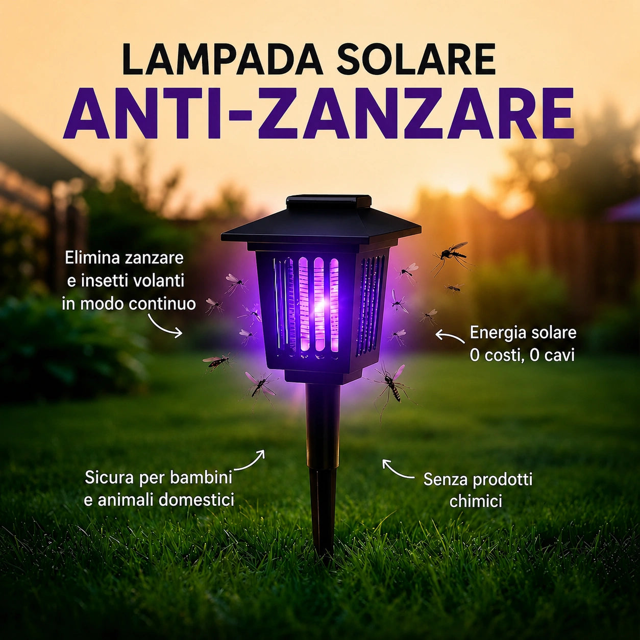 Lampada Solare Anti Zanzare