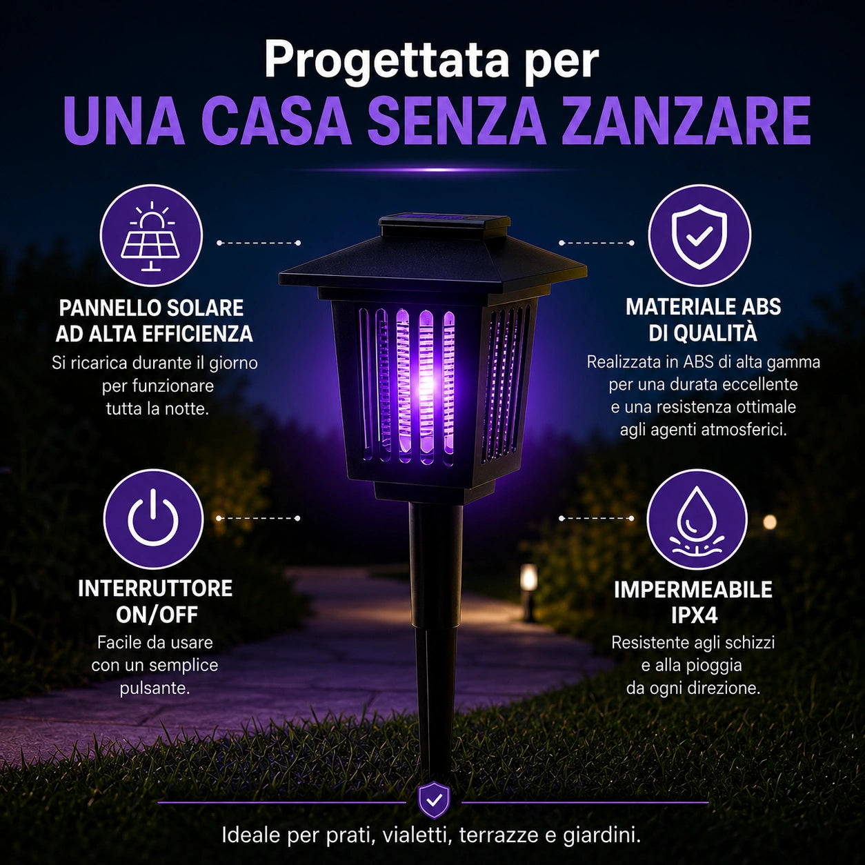 Lampada Solare Anti Zanzare