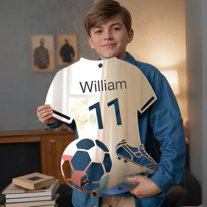 Personalized Soccer Jersey Mirror with LED Lights - NivaLift
