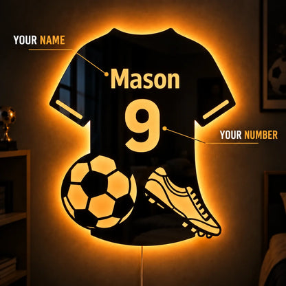 Personalized Soccer Jersey LED Mirror
