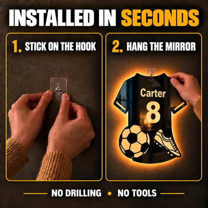 Personalized Soccer Jersey LED Mirror
