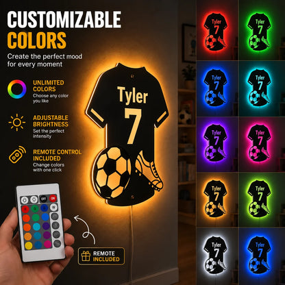 Personalized Soccer Jersey LED Mirror
