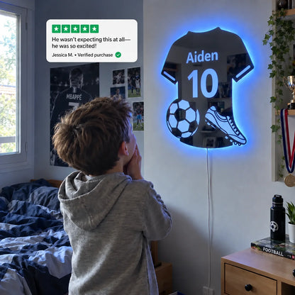 Personalized Soccer Jersey LED Mirror