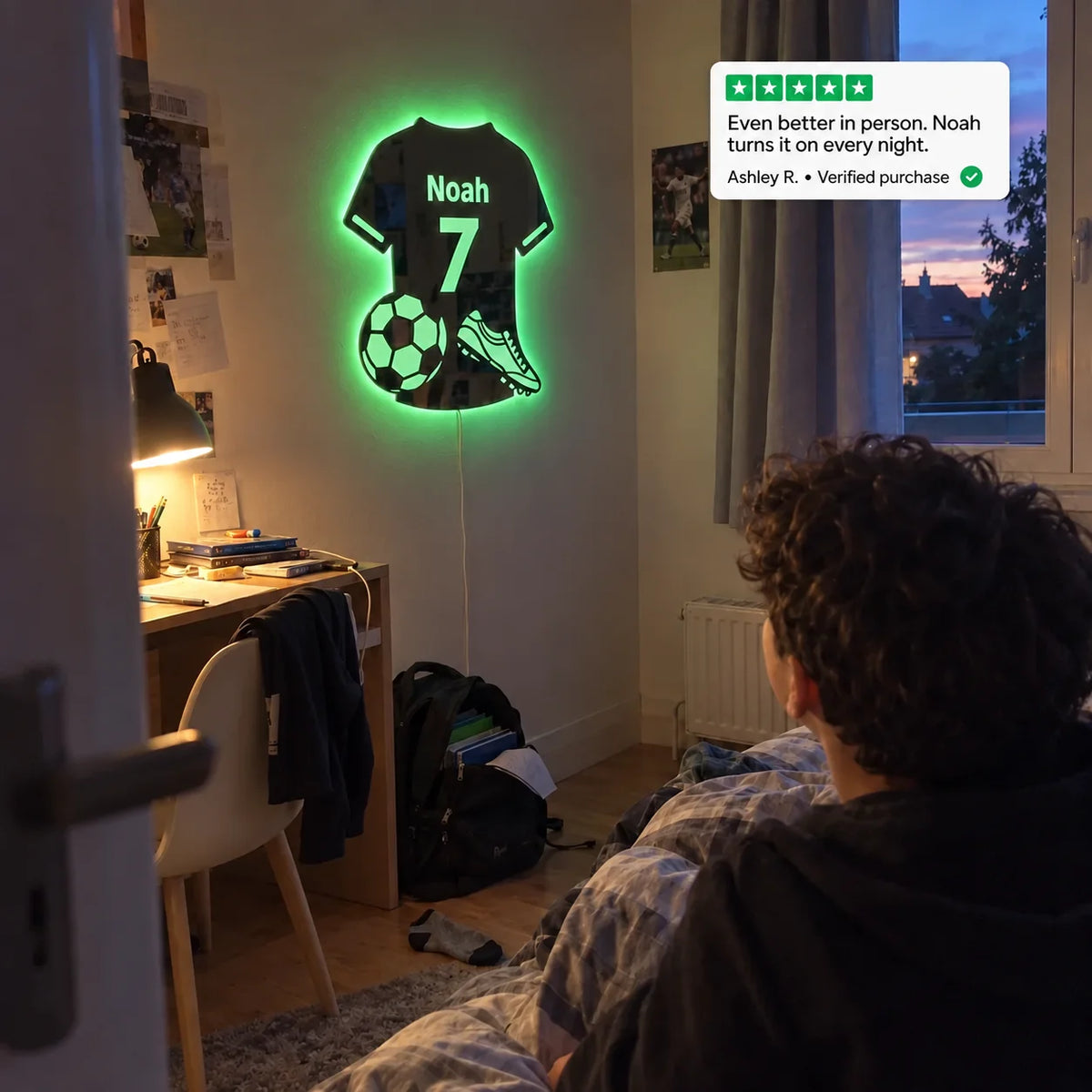 Personalized Soccer Jersey LED Mirror