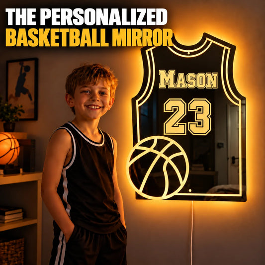 Personalized Basketball Jersey LED Mirror