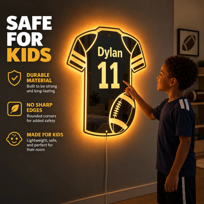 Personalized Football Jersey LED Mirror