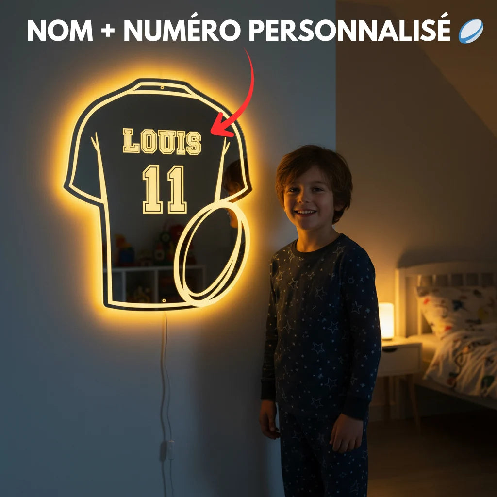 LumiRugby | Specchio LED da rugby personalizzato